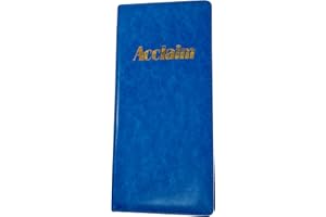 Acclaim Rigid Lawn Bowls Bowling Scorecard Holder Lightly Padded Synthetic Grain Leather Look Finish 23 cm x 11 cm with Spring Clip & Pen Loop (Blue)