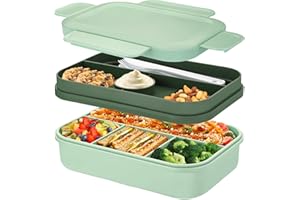 Sinnsally Lunch Box for Adults, 2000 ml Lunch Box with Compartments, Bento Boxes Lunch Box with Cutlery, Lunch Box, Lunch Box, Leak-Proof Food Box, Lunch Box Divider, Breakfast Box
