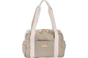 BÉABA BEABA, Sac à Langer pour Bébé, Multiples Compartiments, 10 poches, Glissière trolley-valises, Bandoulière, Pochette isotherme, Matelas à Langer, Déperlant, Contenance 16L, Sac Paris, Terre d'argile