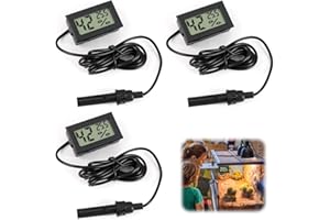 teasteam Digital Thermometer Hygrometer 3 Pack Mini Humidity Meter Reptile Thermometer for Accurate Humidity & Temperature for Reptiles Thermostat Terrarium Incubator Aquarium Office and Living Room