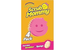 Scrub Daddy Scrub Mommy Cleaning Sponges - Dual Sided Non Scratch Sponge Scourers, Smiley Kitchen Sponges for Dishwashing & Bathroom, FlexTexture Dish Scrubber Sponge, Assorted 4 Pack