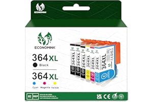 Economink 364XL kompatybilne z HP 364 364XL wkłady atramentowe do HP Deskjet 3070A Officejet 4620 4622 Photosmart 5510 5520 5524 6510 6520 6515 7510 7520 (3 czarny, 1 cyjan, 1 Magenta, 1 Żółty)