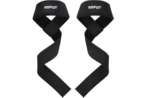 AMFUN 2 szt. pasków do podnoszenia ciężarów, paski do podnoszenia nadgarstków, paski do martwego ciągu, z neoprenową amortyzacją wyściełaną nadgarstkiem, idealne do treningów na siłowni, martwego