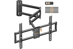 Perlegear Soporte TV Pared, Brazo Largo de 943mm para TVs de 42-84", Sujecion TV Pared Articulado con Rotación e Inclinación, Soporta hasta 68kg, MAX VESA 600x400mm