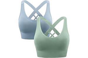 Heersan Sport BH Damen, Push up Sport Bra Ohne Bügel Crossback Seamless Starker Halt Sports Bra mit Abnehmbaren Gepolstert für Fitness Lauf Joggen Yoga