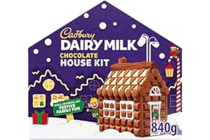 Cadbury Dairy Milk Christmas Chocolate House Kit, Selection of Dairy Milk Chocolates, Perfect Christmas Activity, Festive Milk Chocolate Gift Set, 840 g (Pack of 1)