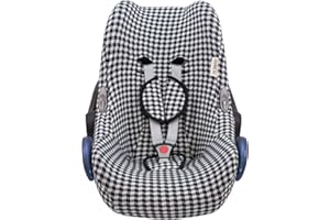 JYOKO KIDS Funda de algodón para silla de coche compatible con Maxi Cosi Cabriofix, Portabebe gr 0 (Vichy)