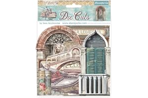 Stamperia - Die Cuts for Scrapbooking, Albums, Card Making, Bullet Journalling and More, Laser Cut Cardboard Shapes, Easy to Glue, Perfect for Crafts and Gifting (Venice, City of Art) (Assorted)