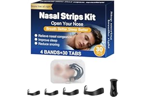 FLORAVENTO Magnetic Nose Strip, 30 Pieces, Nasal Strips with Storage Case, Drug-Free Nose Strips for Breathing, Snoring Aids for Men and Women, Anti-Snoring Nose Clip, Stop Snoring, Nose Breather