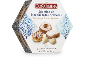 DOÑA JIMENA - Assortimento di Dolci Selezione di Specialità Artigianali Composto da Polvorones, Dolci Tipici Natalizi, Ricetta Artigianale, Confezioni Singole, Assortimento con Mandorla, 300 g