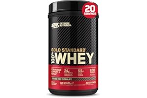 Optimum Nutrition Gold Standard 100% Whey, Proteine in Polvere, Gusto Doppio Cioccolato, 620g, 20 Porzioni
