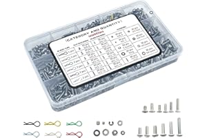 NUOFANY 662-teilige Universal Fernbedienung Schraube Kit 304 Edelstahl Schraube Kombinationssatz, passend für Traxxas axial Redcat HPI Arrma SCX10 Losi 1/8 1/10 1/12 1/16 Skala Fernbedienung LKW Track