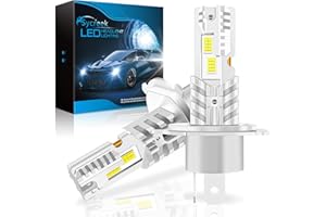 Sycreek Lampadine H4 LED,22000LM 6500K Bianco Freddo 12V Led H4 Lampade Faro per Auto e Moto 600% Luminosità 1:1 Mini Plug-n-Play