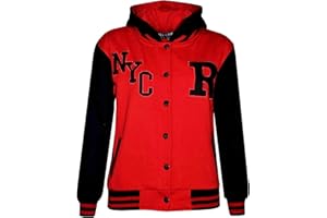 A2Z4KIDS A2Z 4 Kids® Bambini Ragazze Ragazzi R Fashion NYC Fox Baseball Cappuccia Giacca Varsity Felpa Con Cappuccia Nuova Etá 2 3 4 5 6 7 8 9 10 11 12 13 Anni