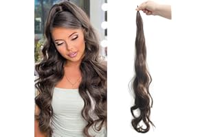 ‎DSOAR 32 Zoll Flexible Pferdeschwanzverlängerung Wrap Around Synthetische Pferdeschwänze Lockiger Pferdeschwanz Haarteile