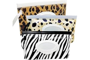 ULVBABI 3 Pack Baby Wipes Dispenser, Portable Refillable Wipe Holder Baby Wipes Container Travel Wipes Case Reusable Wet Wipes Pouch
