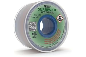 "MG Chemicals 453 Trenza para desoldar Super Wick con fundente RMA, 50 'de largo x 0.075""de ancho", Verde