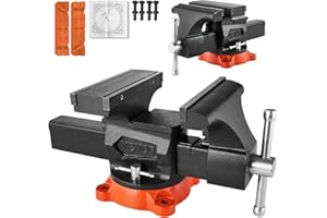 VEVOR Morsa, Apertura Massima Ganascia 203 mm, Morsa Multiuso con Base Bloccaggio Girevole 360°, Morsa da Banco in Ferro Nodulare per Carichi Pesanti, Ganasce a 2 Vie per Serraggio di Tubi Tondi