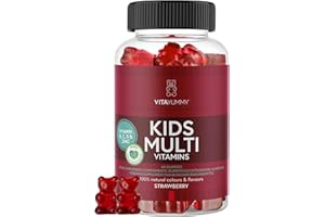 ‎VITAYUMMY VITAYUMMY Kinder Multivitamin Vegane Vitamine Gummibärchen Erdbeergeschmack - Immunsystem Stärken Kinder - Hochdosiert Vitamin A C D E & B12 - Allergenfrei & Gelatinefrei - 60 Vitamin Gummies 1 Monat