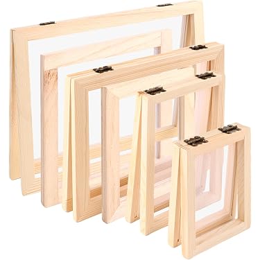 PATIKIL A4 Papierherstellung Sieb Aus Holz – 2 Stück, 11,8x8,3 Cm, Für DIY Papierschöpfen