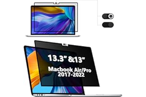 Dabernur Blickschutzfilter Nano Adsorption Abnehmbar für MacBook Air 13 (2018-2021,M1) & MacBook Pro 13 Zoll (2016-2022,M1,M2), Anti Glare Blaulicht Blickschutzfolie Sichtschutzfolie Sichtschutz