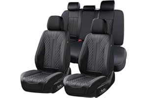 ‎FLORICH FLORICH Autositzbezüge Universal Sitzbezüge 5er Set für die Vordersitze und Rücksitze Autositzbezüge PU Leder Wasserdichtes passend für die meisten Pkw, SUV und LKW (Komplettset, Schwarz)
