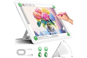 Zocelight wiederaufladbare A3 Leuchttisch mit integriertem Ständer,Superheller Magnetschachtel light box mit physischen Tasten,diamond painting zubehör,led zeichenbrett zum Zeichnen,tattoo(Weiß)