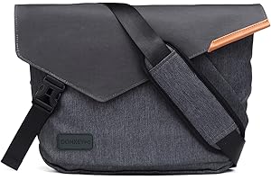Donkey pc - Borsa a tracolla compatta da uomo in grigio piombo. Cartella portadocumenti per lavoro, viaggio o uso quotidiano. Borsa a tracolla per laptop. Borsa messenger per laptop da 13".