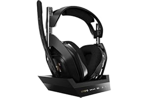ASTRO Gaming A50 Casque sans fil Connexion+ Station de Charge Gamer, 4ème Génération, Dolby, Équilibre entre son des Jeux et Voix, 2,4 GHz, pour Xbox Series X|S, Xbox One, PC - Noir/Or