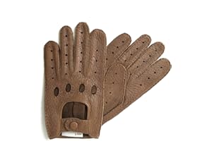 Hand Gewand by Weikert Auto-Lederhandschuhe aus Peccaryleder, ungefüttert, handgenäht, Autofahrerhandschuhe mit Finger, Autohandschuhe aus Pekari, Herren/Damen