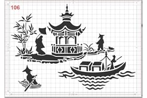 GiwuArt - Chinese Painting Stencil Mylar A4 Sheet 190 Micron Strong Reusable Craft Art Wall Deco