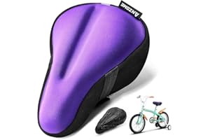 ANZOME Kids Gel Bike Seat Cushion Cover, 9"x6" Memory Foam Child Bike Seat Cover Extra Soft Small Bicycle Saddle Pad, Kids Bicycle Seat Cover with Water&Dust Resistant Cover