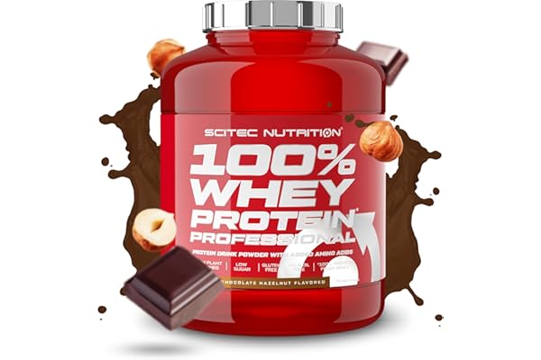 Scitec Nutrition 100% Whey Protein Professional - Mejorada con Aminoácidos Extra y Enzimas Digestivas - Sin gluten - Sin aceite de palma, 2.35 kg, Chocolate-Avellana