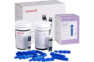 yuwell Strisce Reattive per il Glucometro 582 & 710, 50 Pezzi (Solo per yuwell Glucometro di Modello 582 & 710)