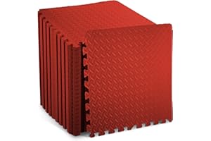 KAYMAN Tappetini antiscivolo per pavimento da palestra, ad incastro, in schiuma EVA, per esercizi a casa, studio, pesi, esercizi e yoga (60 x 60 cm)