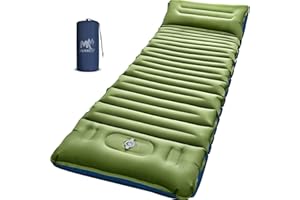 ‎MYXSLOP Myxslop Camping Isomatte ,12CM Verdicktes Luftmatratze Camping, Aufblasbare Matratze mit Fußpumpe & Kissen, Ultraleichte Schlafmatte Outdoor für Wandern, Strand, Reise, Zelt