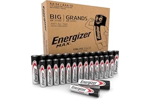 Energizer Max - Piles AAA et AA (Lot de 28) Pile Alcalines 1,5V - Idéales pour Les appareils du Quotidien - Emballage 100% Recyclable et sans Plastique - Conservation 10 Ans [Exclusivité Amazon]