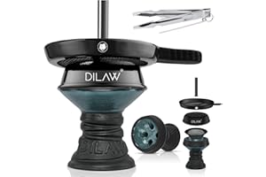 Dilaw® hookah stone head set, chimney head, big tobacco sieve, charcoal tongs, attachment, tobacco head
