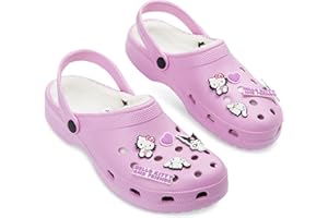 Hello Kitty Sabots Femme avec Doublure Polaire et Charms Amovibles, Chaussons Femme Hiver - Cadeau Femme