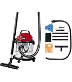 Einhell Aspiratore a secco e umido TC-VC 2045 S (900 W, potenza di  aspirazione 180 mbar, serbatoio in acciaio inox da 20 l, rulli, supporto  accessori, inclusi vari filtri e bocchette) :