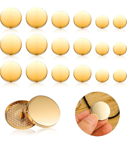 10 PZ Bottoni in Metallo per Tailleurs, Camicie, Cappotti | Bottoni Rotondi Retro a 4 Fori per Cucito, Decorazione Abiti e Creazioni Artigianali