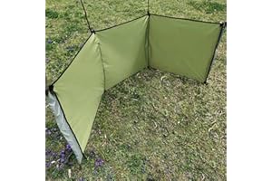 Hapihom Pare-vent de camping pour cuisinière, pare-brise en tissu Oxford pour la plage, coupe-vent portable pliable avec sac de transport pour pique-nique de jardin barbecue feu de camp type C : 250 ×