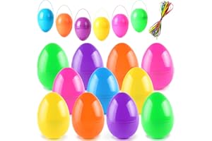ROSAUI 3.5” Fillable Eggs 36Pcs Empty Plastic Eggs - Holiday Candy & Surprises Gift Box - Easter Basket Stuffers Fillers – Easter Egg Hunts Hanging Decor