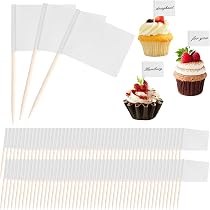 56 Marqueurs à Fromage & Buffet | Cure-Dents Avec Drapeaux Blancs | Pour Fêtes Et Events