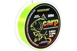 Yun Nong Fluoreszierende Karpfenschnur, schnell sinkend, Monofilament, 300 m/1000 m (0,28/0,30/0,33/0,35/0,40 mm) für Süßwasserangeln mit wenig Licht