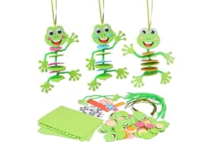 LAMEK 12 Pack Frog Craft Kits Frog DIY Foam Sticker Frog Stacking Decoration Kit for Kids Girls Boys Make Your Own Arts and Crafts Party Supplies Creative Spring Craft Activities Gift