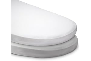 VISION LINENS Martex Baby Fitted Pram Sheet, 100% Cotton, Grey, Twin Pack, 31cm x 73cm (12” x 29”), Antimicrobial, Anti-Allergy, Fully Elasticated, Super Soft