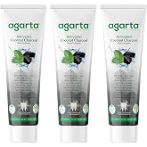Agarta Natural Coconut Extract Activated Carbon Fluoride-Free Toothpaste 100 ml x 3 Pieces