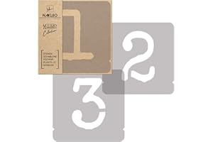 NAKLEO Stencil Numeri per Pittura 12 Pezzi Set, 14cm Cifre e Segni Typewriter Carattere, Stampini Plastica e Riutilizzabile, Modello Artigianato Fai da te, Pareti Muro Legno Tessuto