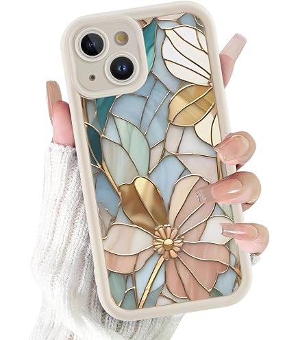 Tedyhulle 2 Pezzi Cover per iPhone 13/14 6,1, Disegni Fiore Rosa Fioreale Aesthetic Custodia Protezione Fotocamera Silicone TPU Morbida Antiurto Cellulare Case per Donne, Iridescente +viola